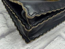 Load image into Gallery viewer, Fendi Small Kan I Scalloped Black Leather Bag
