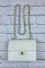 Load image into Gallery viewer, Chanel Vintage White Mini Square Flap Bag
