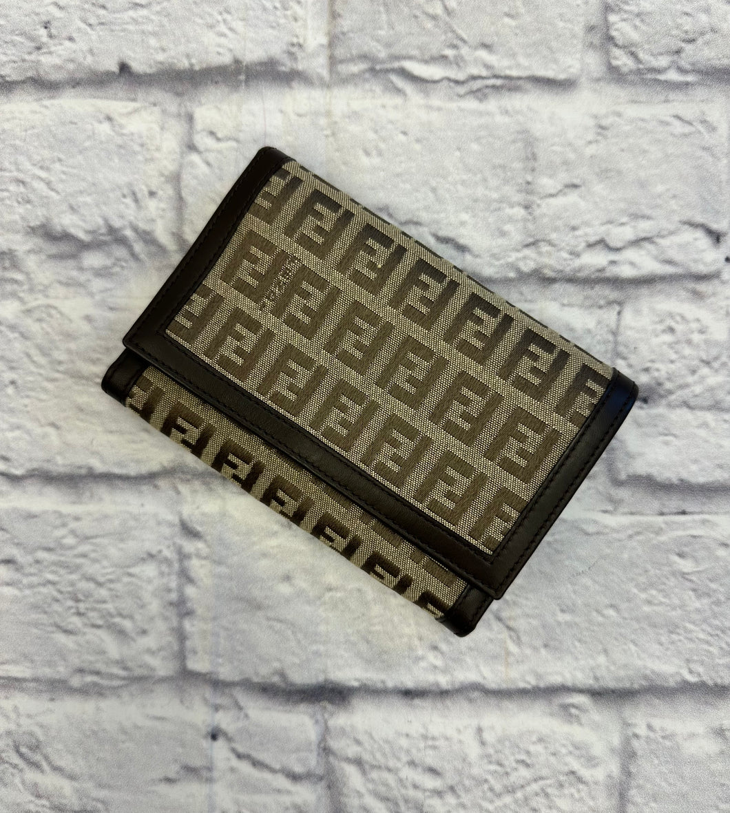 Fendi Zucca Flap Compact Wallet