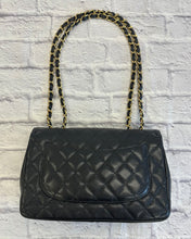 Load image into Gallery viewer, Chanel Black Caviar Jumbo Single Flap Gold Toned Hardware
