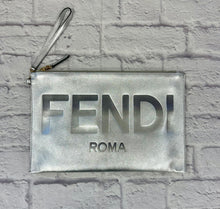 Load image into Gallery viewer, Fendi Roma Flat Silver Clutch
