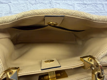 Load image into Gallery viewer, Valentino Beige Raffia Roman Rock Stud Top Handle
