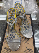 Load image into Gallery viewer, Gucci Size 37 Silver Braided Sandals
