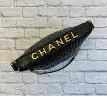 Load image into Gallery viewer, Chanel Black Calfskin Quilted Hobo Bag
