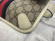 Load image into Gallery viewer, Gucci Navy &amp; Red Web Strip GG Supreme Ophidia Small Belt Bag
