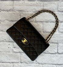 Load image into Gallery viewer, Chanel Vintage Black Lambskin Medium Double Flap
