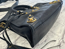 Load image into Gallery viewer, Balenciaga Le City Small Navy and Gold Hardware
