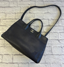 Load image into Gallery viewer, Chanel Navy Executive Tote with Shoulder Strap
