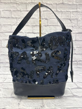 Load image into Gallery viewer, Louis Vuitton Navy Satin Mono Sequin NN14 Spotlight Bucket Bag
