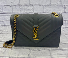 Load image into Gallery viewer, Saint Laurent Grey Medium Envelope Flap
