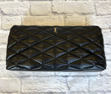 Load image into Gallery viewer, Saint Laurent Black Sade Puffer Clutch
