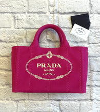 Load image into Gallery viewer, Prada Pink Canvas Canapa Tote With Crossbody Strap
