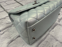 Load image into Gallery viewer, Chanel Iridescent Light Blue Quilted Caviar Mini Coco Top Handle
