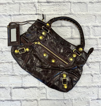 Load image into Gallery viewer, Balenciaga Chocolate Brown City Bag with oversized grommets
