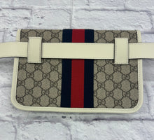 Load image into Gallery viewer, Gucci Navy &amp; Red Web Strip GG Supreme Ophidia Small Belt Bag
