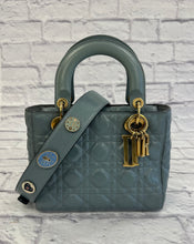 Load image into Gallery viewer, Christian Dior Small Blue Lady Dior Crossbody
