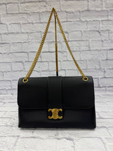 Load image into Gallery viewer, Celine Black Large Victoire Leather Shoulder Bag, NEW
