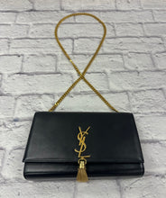 Load image into Gallery viewer, Saint Laurent Black Kate Tassel Bag W/Gold Hardware
