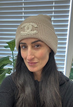 Load image into Gallery viewer, Chanel CC Cashmere Beige Beanie
