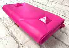 Load image into Gallery viewer, Valentino Pink Nappa Monochrome Roman Rock Stud Large WOC
