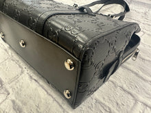 Load image into Gallery viewer, Gucci Black Embossed Buckle Shoulder Bag
