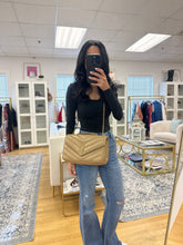 Load image into Gallery viewer, Saint Laurent Medium Natural Tan YSL Quilted Chain Shoulder Bag
