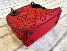 Load image into Gallery viewer, Christian Dior Ultra Matte Studded Mini Lady Dior Red &amp; Black
