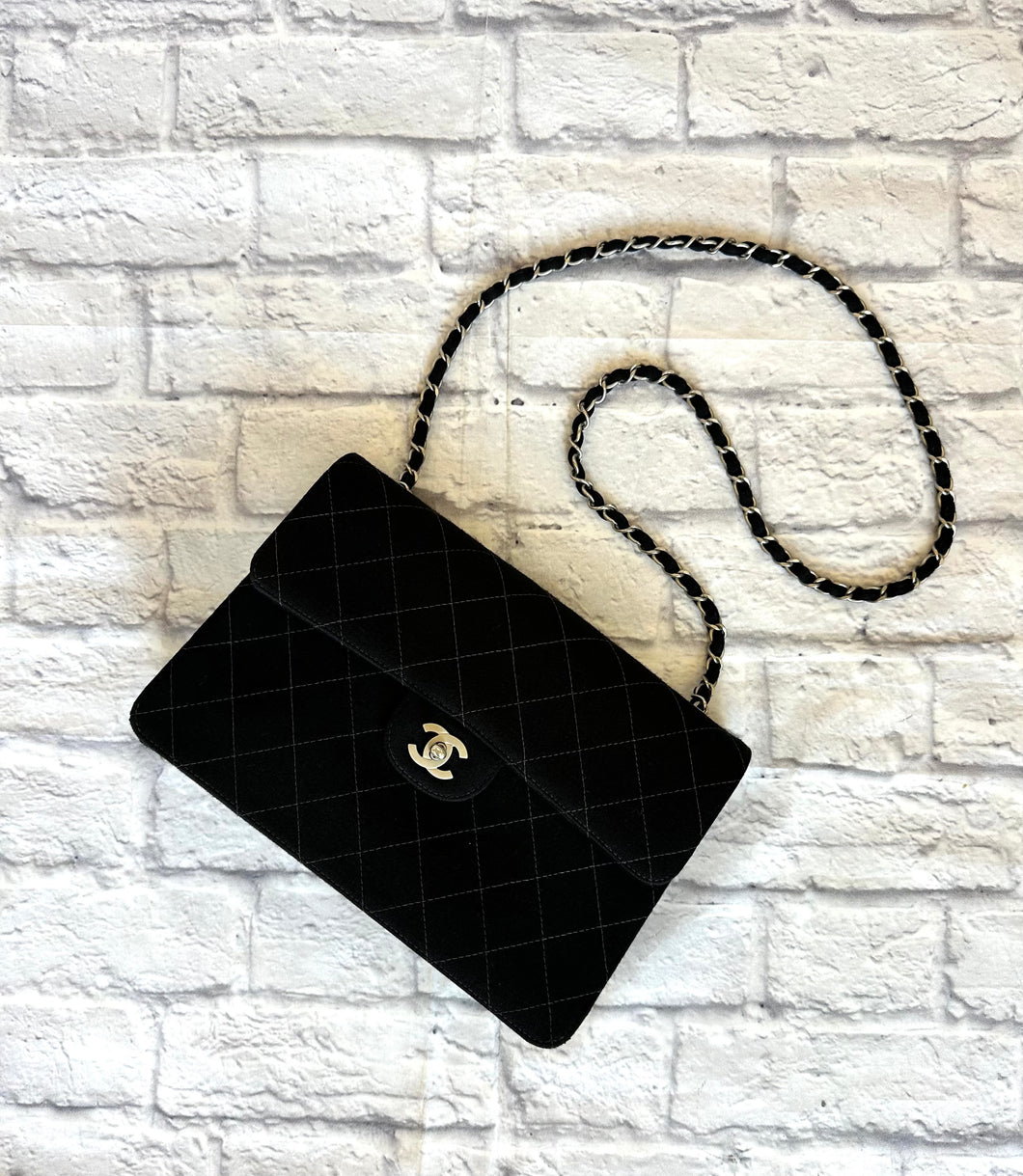 Chanel Quilted Black Fabric Crossbody