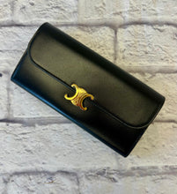 Load image into Gallery viewer, Celine Black Large Triomphe Wallet Shiny Calfskin
