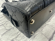 Load image into Gallery viewer, Gucci Black Embossed Buckle Shoulder Bag
