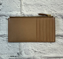 Load image into Gallery viewer, Prada Saffiano Leather Camel Zip Top Card Holder
