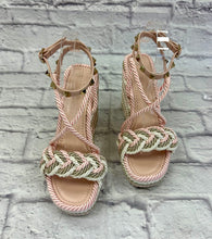 Load image into Gallery viewer, Valentino Rockstud Multicolored Rope Wedge Espadrilles Sandals SZ 38
