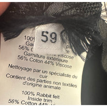 Load image into Gallery viewer, Hermes Black Rabbit Felt Farrah Hat SZ 59
