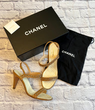 Load image into Gallery viewer, Chanel Beige Chain Slingback Sandals, Size 40
