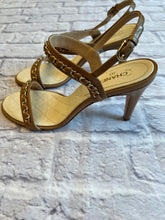 Load image into Gallery viewer, Chanel Beige Chain Slingback Sandals, Size 40
