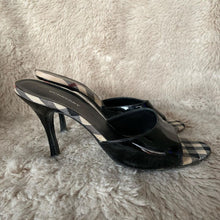 Load image into Gallery viewer, Burberry Black Patent Mule Size 37
