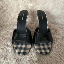 Load image into Gallery viewer, Burberry Black Patent Mule Size 37
