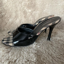 Load image into Gallery viewer, Burberry Black Patent Mule Size 37
