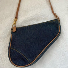 Load image into Gallery viewer, Dior Denim Saddle Bag with Tan Leather Trim
