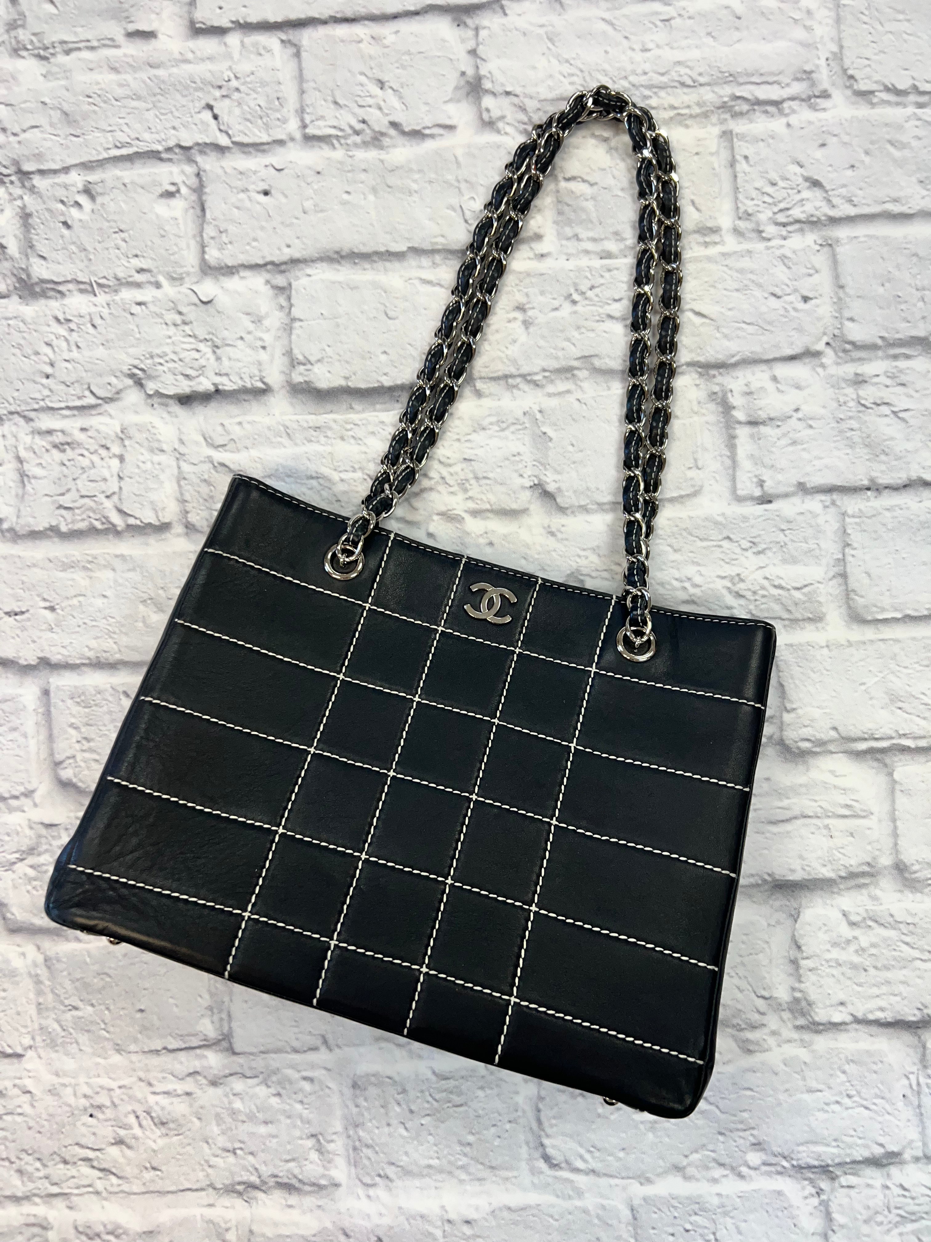 Chanel Black white stitched Tote – The Stock Room NJ