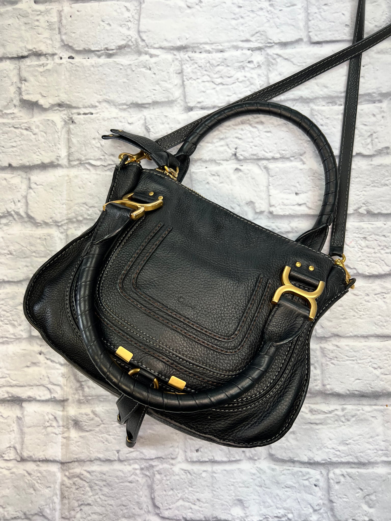 Chloe Black Double Carry Marcie Bag