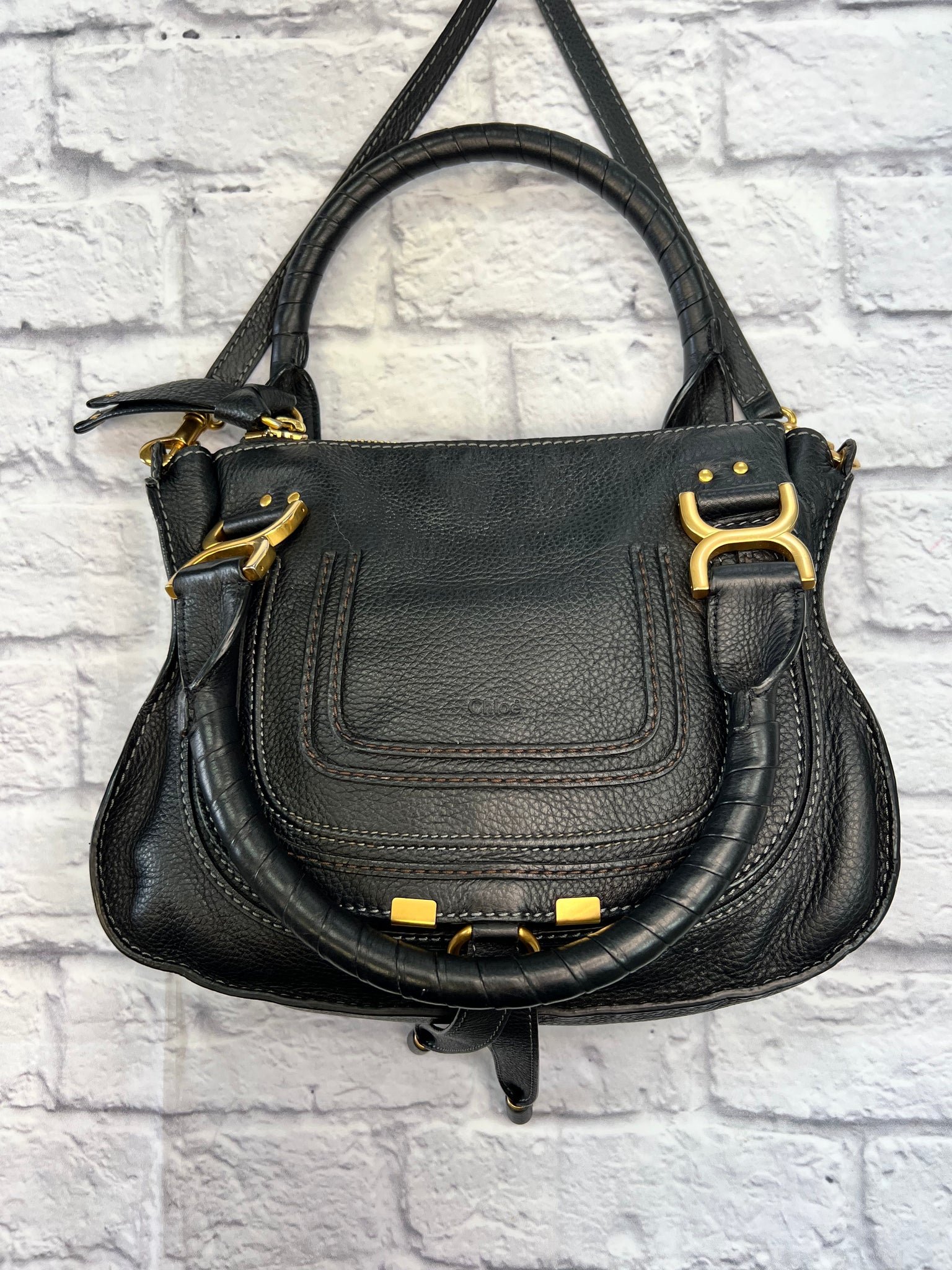 Chloe Black Double Carry Marcie Bag The Stock Room NJ