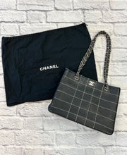 Load image into Gallery viewer, Chanel Black white stitched Tote
